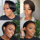 Short Pixie Cut Bob Wig Straight 150% Density Human Hair Lace Front Bob Wigs T-Part 13×6×1 Lace Frontal Wig for Black Women Pre Plucked With Babyhair Natural Hairline ( 6 inch) VIPbeauty Store