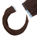 Benehair Medium Brown Tape in Human Hair Extensions 40 Pieces 100g 18inch Tape on Seamless Skin Weft Long Straight Remy Hair Invisible Double Sided for Women