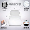 Gorilla Grip Comfort Slip Resistant Large Thick Soft Waterproof Relaxing Spa Bath Pillow, Fits Curved or Straight Back Tubs, Cushion Support Head and Neck in Tub, Bathtub Accessory, 3 Panel, White Gorilla Grip