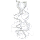 SWACC 7 Pcs Full Head Party Highlights Clip on in Hair Extensions Colored Hair Streak Synthetic Hairpieces (20-Inch Curly, Silver) SWACC Store