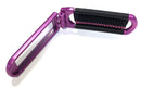 2 ALAZCO Folding Hair Brush With Mirror Compact Pocket Size Travel Car Gym Bag Purse Locker (2 Assorted Colors) ALAZCO
