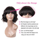Short Bob Wigs Body Wave Human Hair Wig with Bangs Brazilian Virgin Human Hair None Lace Front Wigs With Bangs 130% Density Glueless Machine Made Wigs For Black Women 10 Inch Beafay Hair