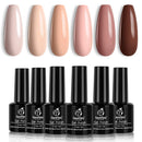 Beetles Gel Polish Kit- 6 Colors Popular Nude Gel Polish Set All Seasons Skin Tones Pink Brown Neutral Gel Nail Polish Kit, Soak Off LED Gel Nail Kit Manicure DIY Home Gift for Girls beetles Gel Polish