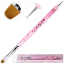 Ivy L Premium 2 Way French Gel Acrylic Nail Art Kolinsky Brush with Dotting Tool for Professional Manicure Cuticle Clean up Nail Art Design (Size