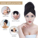 Sunland Microfiber Hair Towel Wrap for Women Super Absorbent Quick Dry Magic Hair Turban for Drying Long Hair Soft and Large 24 inch X 43 inch Black SUNLAND