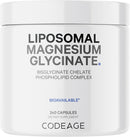 Codeage Liposomal Magnesium Glycinate Supplement, 2-Month Supply, Bisglycinate Magnesium Chelate, Chelated Magnesium Mineral Pills, BioPerine Black Pepper Vitamins Capsules, Non-GMO Vegan, 240 ct Infinity Warehouse