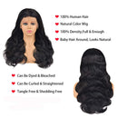 ANNELBEL Hair 13x4 Lace Front Human Hair Wigs Body Wave Wigs Brazilian Virgin Human Hair 150% Density Lace Wigs Pre Plucked with Baby Hair for Black Woman Natural Color (26 Inch, Lace Wigs) ANNELBEL