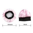 Sent Hair Kids Satin Bonnet Sleep Cap for Natural Hair Double Layers Hair Bonnet Wide Elastic Band Night Sleep Hat for Baby Toddler Child Teens (Light Pink) sent hair