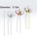 Asooll Bride Wedding Hair Pin Flower Bridal Head Clip Rhinestone Crystal Headpiece for Women and Girls(5pcs)(Gold) Asooll