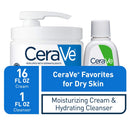 CeraVe Moisturizing Cream Combo Pack | Contains 16 Ounce with Pump and 1 Ounce Hydrating Facial Cleanser Trial/Sample Size CeraVe Store