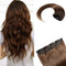 14 Inch Clip in Hair Extensions Remy Human Hair Standard Weft Clip on Hairpieces 45g Soft Silky Straight Hair for Women Beauty Gift #4 Medium Brown Hairro