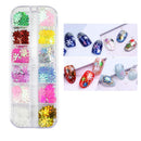 12 Colors Christmas Nail Art Glitters Snowflakes Nail Sequins 3D Nail Art Decals Holographic Laser Nail Flakes Stickers Acrylic Nails Design Glitter Xmas Nail Art Supplies Decorations KANGM