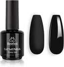 Beetles Gel Nail Polish, 1 Pcs 15ml Audrey Black Color Soak Off Gel Polish Nail Art Manicure Salon DIY Gel Nail Design Decoration at Home beetles Gel Polish