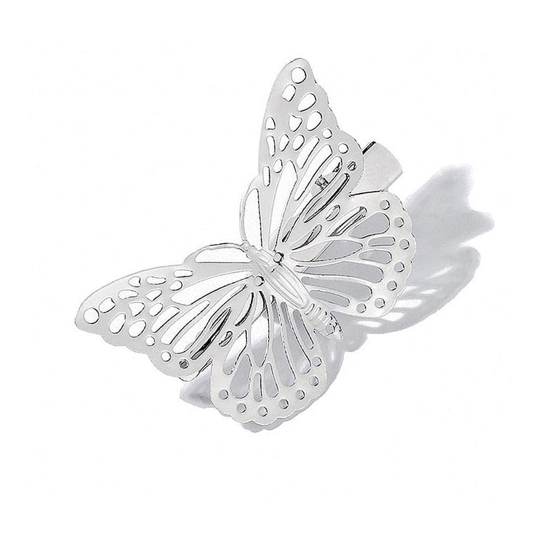 OBTANIM Butterfly Hair Clips, 12 Pcs Cute Metal Butterfly Hair Claw Pins Barrettes Accessories for Girls and Women (Silver) OBTANIM
