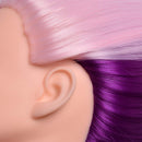 Cosmetology Doll Head Synthetic Fiber Hair Mannequin Head Hair Styling Training Head Manikin Hairdressing Training Model for Practice With Free Clamp FABA