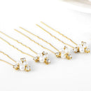 Asooll Bride Wedding Hair Pin Flower Bridal Head Clip Rhinestone Crystal Headpiece for Women and Girls(Pack of 5)(Gold) Asooll
