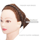 Braid Headband Chunky Braided Hair Band for Women Kids Synthetic Plaited Hairband Braiding Hairpiece Classic Wide Elastic Stretch Hairband 3 Strands Brown Mixed Benehair