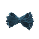 Teal Felt & Wool Strips Hair Bow Clip For Girls Small Motique Accessories