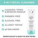 Vichy Pureté Thermale 3-in-1 One Step Facial Cleanser, Gentle Cleansing Milk, Toner, and Makeup Remover, 6.7 Fl Oz (Pack of 3) Vichy