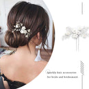 Asooll Bride Wedding Hair Pin Silver Flower Bridal Head Clip Rhinestone Crystal Headpiece for Women and Girls Asooll