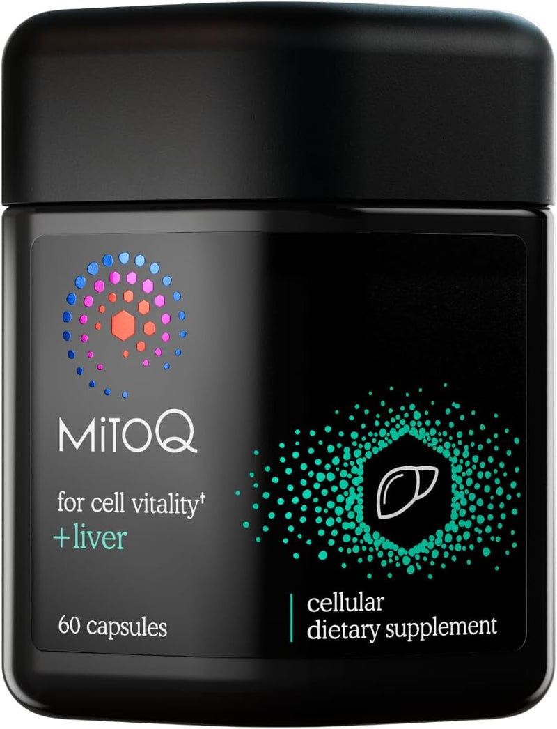 MitoQ +Liver Premium CoQ10 Antioxidant - Contains Mitoquinol Mesylate, Choline, Milk Thistle, Selenium - Supports Metabolism, Liver Health, Body’s Natural Detoxification & Cell Vitality (60 Capsules) Infinity Warehouse