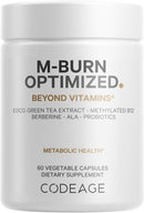 Codeage M-Burn Optimized Supplement - Decaffeinated Green Tea Std. to 50% EGCG, Berberine, Akkermansia, Vitamin B12 - Probiotics - Vitamins - 60 Capsules Infinity Warehouse