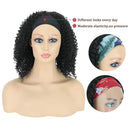 Headband Wig Afro Kinky Curly Headband Wigs for Women 180% Density Short Curly Headband Wig Synthetic Wigs Black Curly Synthetic Natural Wig Turban Wig with Headband Attached (12 inch, 1B) NAYOO Store