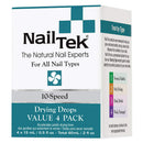 Nail Tek 10-Speed, Polish Drying Drops for All Nail Types, 0.5 oz, Value 4-Pack Nail Tek