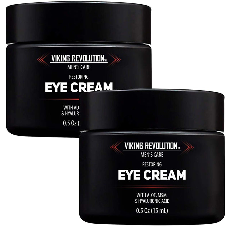 Natural Eye Cream for Men - Mens Eye Cream for Anti Aging, Dark Circle Under Eye Treatment.- Men's Eye Moisturizer Wrinkle Cream - Helps Reduce Puffiness, Under Eye Bags and Crowsfeet 2 Pack Viking Revolution Store