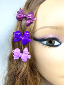 Tara Girls Self Hinge Plastic Bow Hair Barrettes Selection Pack Of 3 (BR07) Tara
