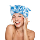 Leotruny Shower Cap Reusable Bow Bath Cap Waterproof for Women All Hair Lengths (C04-Wave) leotruny Store