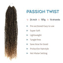 Niseyo 7 Packs Passion Twist Hair 24 Inch Ombre Water Wave Crochet Hair for Passion Twist Crochet Hair Long Bohemian Locs Braiding Hair Extensions (7Packs T27) Niseyo Store