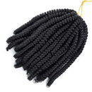 8 Pack Spring Twist Crochet Hair Ombre Bomb Twist Crochet Braids 8 Inch Fluffy Synthetic Braiding Hair Extensions 55g/pack (1B) JQM