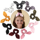 Scrunchies Hair Ties Silk Satin Scrunchy - Cute Bow Bunny Ear Hair Elastic Ponytail Holder Bobbles Soft Elegant Elastic Hair Bands with Tail Ribbon Ivyu