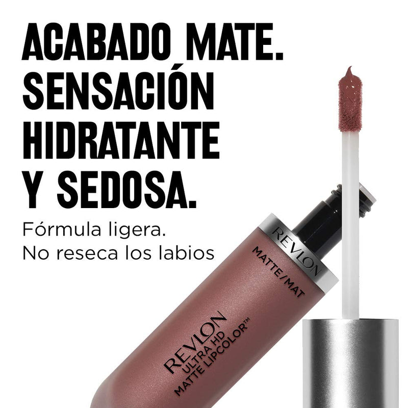 Revlon Ultra HD Matte Lipcolor, Velvety Lightweight Matte Liquid Lipstick In Nude / Brown, Forever (645), 0.2 oz REVLON