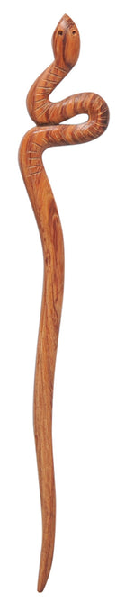 Mary Crafts Wooden Brown Snake Hair Pin, Hair Stick, Hair Fork, Hair Accessory Handmade 6.9" Marycrafts