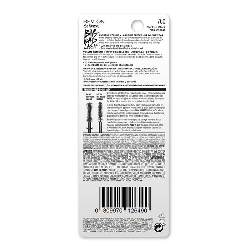 REVLON So Fierce Big Bad Lash Mascara fluid_ounces, Blackest Black (760), 0.34 Fl Oz REVLON Store