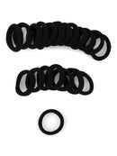 Heliums Small Black Gentle Hold, 1 Inch Mini Sized, Soft and Stretchy Seamless Elastic Nylon Fabric Rolled Ponytail Holders for for Kids, Braids and Fine Hair - 20 Hair Ties Heliums
