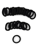 Heliums Small Black Gentle Hold, 1 Inch Mini Sized, Soft and Stretchy Seamless Elastic Nylon Fabric Rolled Ponytail Holders for for Kids, Braids and Fine Hair - 20 Hair Ties Heliums