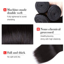 Alidiamond Brazilian Straight Human Hair Bundles with Closure (18 20 22+16 Inch) Free Part, 8A Unprocessed Natural Black Straight Virgin Hair Bundles with 4×4 Lace Closure. Alidiamond