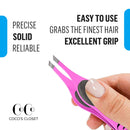 Coco's Closet Tweezers for Eyebrows - Surgical grade Stainless Steel Slant Silver Tweezer - Precision for Ingrown Hair Removal Coco's Closet