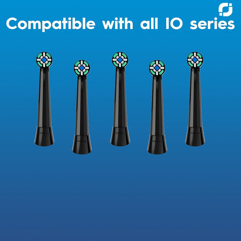 Replacement Heads Compatible with Oral B iO, Brush Heads for iO 2 3 4 5 6 7 8 9 10 Series, 8 Count Toothbrush Heads for Gentle Care Teeth, Black/White - Infinity Warehouse