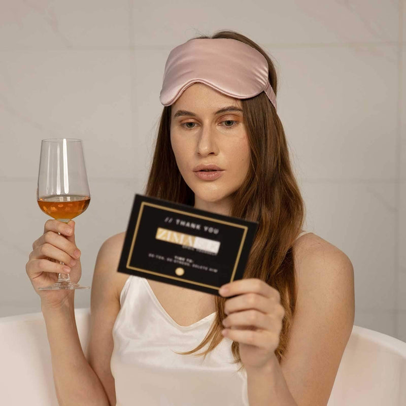 ZIMASILK 100% 22 Momme Pure Mulberry Silk Sleep Mask,Filled with 100% Mulberry Silk,Silk Wrapping Strap- Super Soft & Comfortable Sleep Eye Mask for Sleeping (Light Plum) ZIMASILK