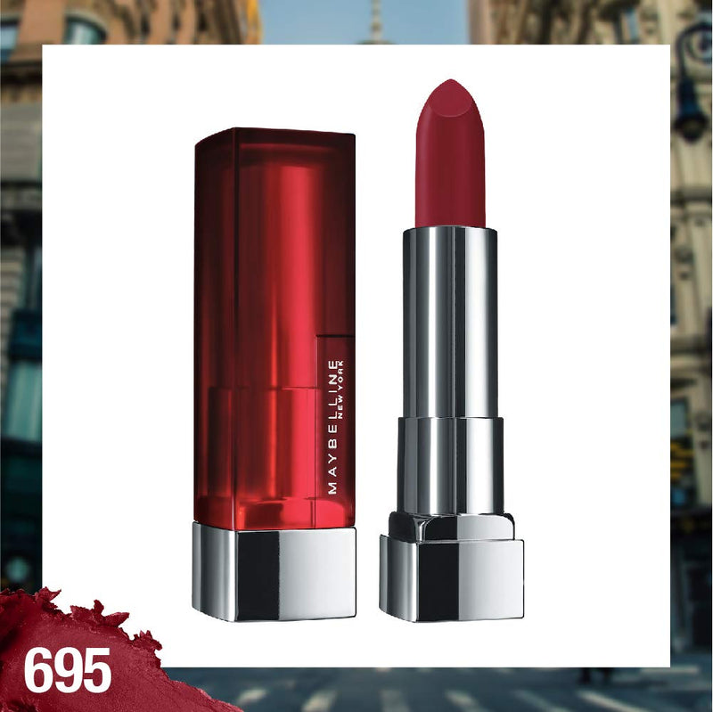 Maybelline Color Sensational Lipstick, Lip Makeup, Matte Finish, Hydrating Lipstick, Nude, Pink, Red, Plum Lip Color, Divine Wine, 0.15 oz; (Packaging May Vary) Maybelline New York