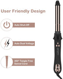 Prizm 1 Inch Wavy Professional Rotating Curling Iron, Nano Titanium Auto Spin Curling Wand Hair Curler with 11 Adjustable Temps 250Â°F to 450Â°F, Anti-Scald & Dual Voltage Prizm