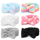 Spa Headband – 6 Pack Bow Hair Band Women Facial Makeup Head Band Soft Coral Fleece Head Wraps For Shower Washing Face LADES Store