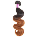 Ombre Body Wave Hair Bundles Ombre Brown Two Tone 1B 30 Body Wave Human Hair Extension Bundles Black Roots to 30