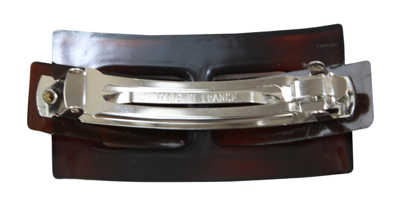 Parcelona French Buckle Rectangular Tortoise Shell Brown Celluloid Acetate Durable Fashion Styling No Slip Grip Hair Clip, Women Hair Accessories Hair Clip Barrette, Made in France Parcelona