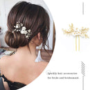 Asooll Bride Wedding Hair Pin Flower Bridal Head Clip Rhinestone Crystal Headpiece for Women and Girls(Gold) Asooll