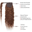 16 Inches Wrap Around Human Hair Ponytail Extensions 100% Remy Human Hair Long Corn Wave Curly With Comb Clip in One Piece Pony Tail Extensions For Girl Lady Women